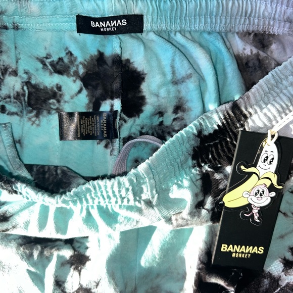 Banana's Monkey ' Yin Yang Twins' Tie Dyed Sweat Shorts Size MD - Picture 2 of 4